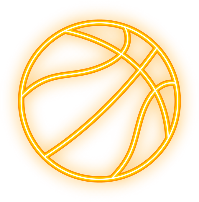 Basketball neon icon. Basketball, team game and sport concep